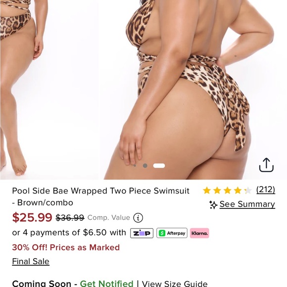 Fashion Nova Leopard Print Bikini - Picture 4 of 4